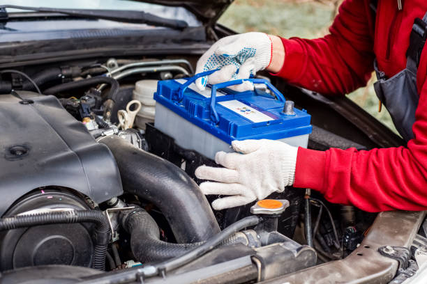 Car battery testing and replacement service